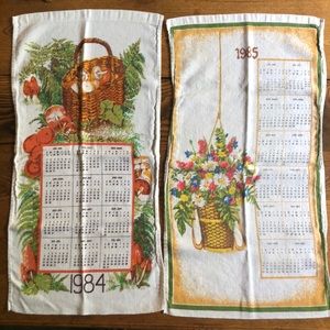 2 Vintage 1984 & 1985 Tea Towels
